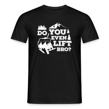 Lustiges Skifahren Machst du sogar Lift Bro Ski Giftdo you e - Männer T-Shirt - Schwarz - Vorne - AI Model Male 178 light (178cm)