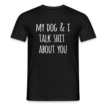 Les amoureux des chiens drôles de femmes offrent mon chien et je parle Shi - T-shirt homme - noir - Devant - AI Model Male 178 light (178cm)