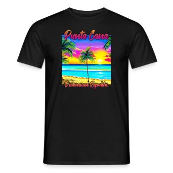 Punta Cana République dominicaine - T-shirt homme - noir - Devant - AI Model Male 178 light (178cm)