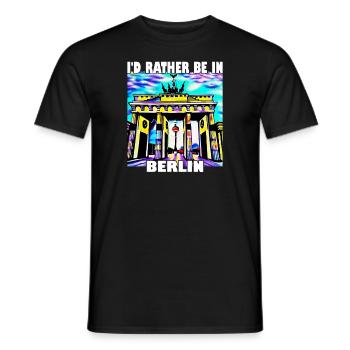 Ich wäre lieber in Berlin - Männer T-Shirt - Schwarz - Vorne - AI Model Male 178 light (178cm)