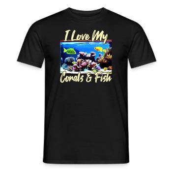 Salzwasseraquarium Korallen Fische - Männer T-Shirt - Schwarz - Vorne - AI Model Male 178 light (178cm)