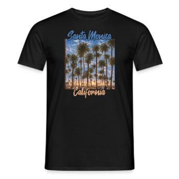 Santa Monica California - Männer T-Shirt - Schwarz - Vorne - AI Model Male 178 light (178cm)
