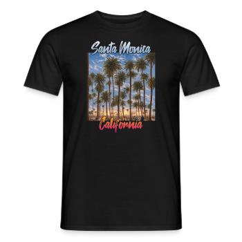 Santa Monica California - Men's T-Shirt - black - Front - AI Model Male 178 light (178cm)
