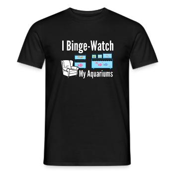 Aquarium Fish Lovers Binge Watch Multiple Fish Tan - Men's T-Shirt - black - Front - AI Model Male 178 light (178cm)
