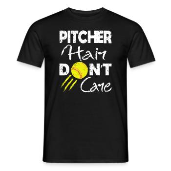 Funny Softball Game Player Sports Lover Gift For W - Men's T-Shirt - black - Front - AI Model Male 178 light (178cm)