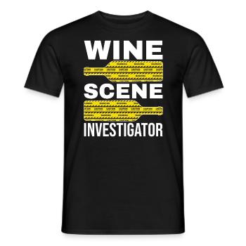 Wine Scene Investigator True Crime Weintrinker - Männer T-Shirt - Schwarz - Vorne - AI Model Male 178 light (178cm)