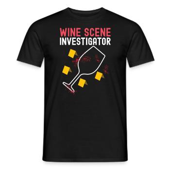 Wine Scene Investigator True Crime Weintrinker - Männer T-Shirt - Schwarz - Vorne - AI Model Male 178 light (178cm)
