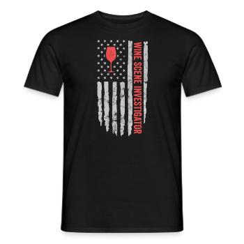 Wine Scene Investigator True Crime Lover - Men's T-Shirt - black - Front - AI Model Male 178 light (178cm)