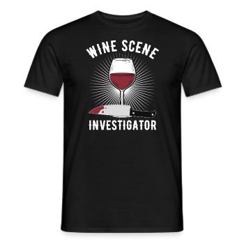 Wine Scene Investigator True Crime Weintrinker - Männer T-Shirt - Schwarz - Vorne - AI Model Male 178 light (178cm)