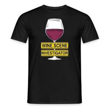 Wine Scene Investigator True Crime Weintrinker - Männer T-Shirt - Schwarz - Vorne - AI Model Male 178 light (178cm)