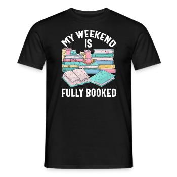 Funny Book TShirt, Book Lover Shirt, Reading Lover - Men's T-Shirt - black - Front - AI Model Male 178 light (178cm)