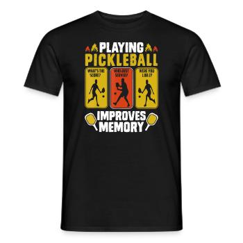 Jouer au Pickleball améliore la mémoire Funny Picklebal - T-shirt homme - noir - Devant - AI Model Male 178 light (178cm)