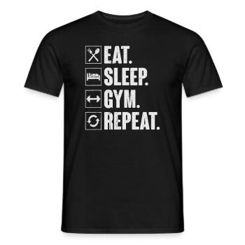 Eat Sleep Gym Repeat Funny Vintage Workouteat slee - Männer T-Shirt - Schwarz - Vorne - AI Model Male 178 light (178cm)