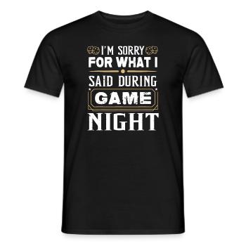 Es tut mir leid, was ich während des Spieleabends gesagt habe - Eber - Männer T-Shirt - Schwarz - Vorne - AI Model Male 178 light (178cm)