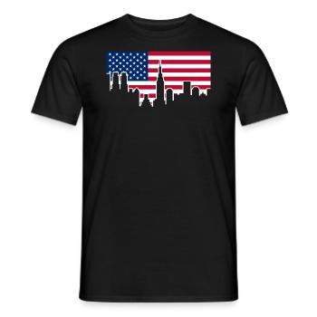 Drapeau des États-Unis New York - T-shirt homme - noir - Devant - AI Model Male 178 light (178cm)
