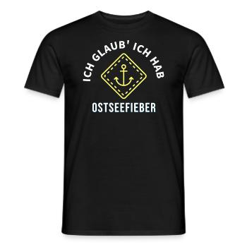 Ich glaub' ich hab Ostseefieber Weiß/Gelb - Männer T-Shirt - Schwarz - Vorne - AI Model Male 178 light (178cm)