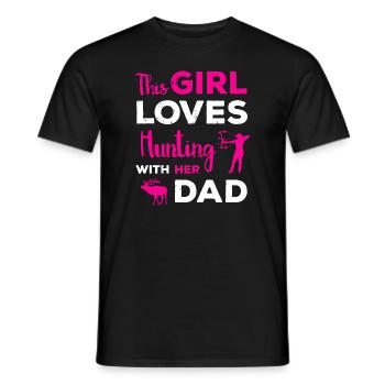 Jolies Filles Cadeau De Chasse Papa Fille Chasse Copain - T-shirt homme - noir - Devant - AI Model Male 178 light (178cm)