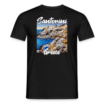 Santorini - Männer T-Shirt - Schwarz - Vorne - AI Model Male 178 light (178cm)