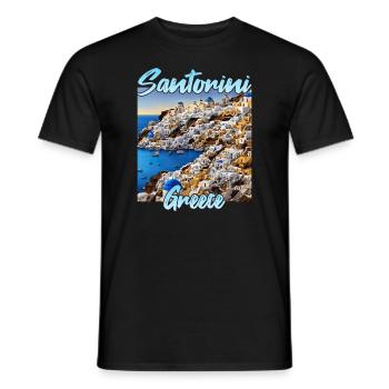 Santorini - Männer T-Shirt - Schwarz - Vorne - AI Model Male 178 light (178cm)