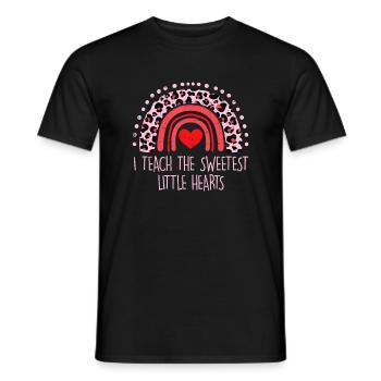 J'enseigne aux coeurs les plus doux Rainbow Teacher Valent - T-shirt homme - noir - Devant - AI Model Male 178 light (178cm)