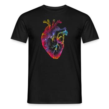 Tie Dye Anatomical Heart Valentines Day Anatomy Lo - Men's T-Shirt - black - Front - AI Model Male 178 light (178cm)