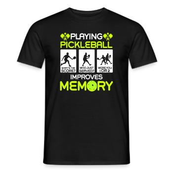 Playing Pickleball Improves Memory Dink Player - Men's T-Shirt - black - Front - AI Model Male 178 light (178cm)