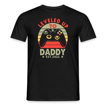Nivelé à papa millésime 2022 promu à papa - T-shirt homme - noir - Devant - AI Model Male 178 light (178cm)