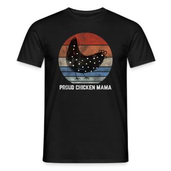 Chicken Mom Shirt, Retro Mom Chicken T Shirt, Chic - Men's T-Shirt - black - Front - AI Model Male 178 light (178cm)