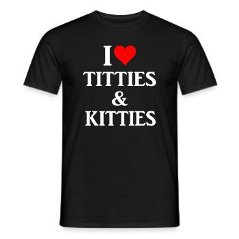 Ich liebe und Kätzchen Geschenkamericaremingtonamm - Männer T-Shirt - Schwarz - Vorne - AI Model Male 178 light (178cm)