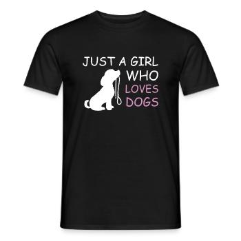 Cadeau Dog Lover | Juste une fille qui aime les chiens femmesp - T-shirt homme - noir - Devant - AI Model Male 178 light (178cm)