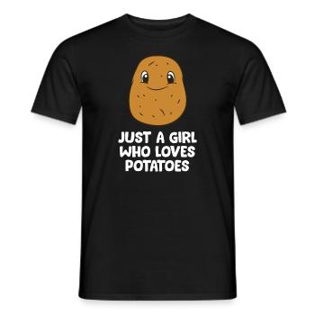Nur ein Mädchen, das Kartoffeln liebtNational Tater Dayna - Männer T-Shirt - Schwarz - Vorne - AI Model Male 178 light (178cm)