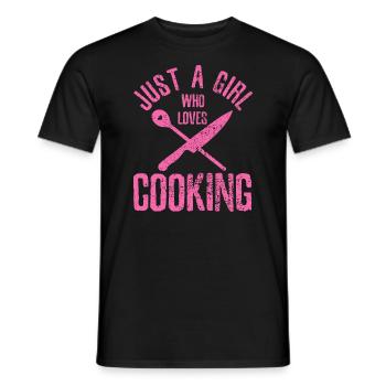 Cook Just A Girl Who Loves Cooking Chef Vintagecoo - T-shirt homme - noir - Devant - AI Model Male 178 light (178cm)