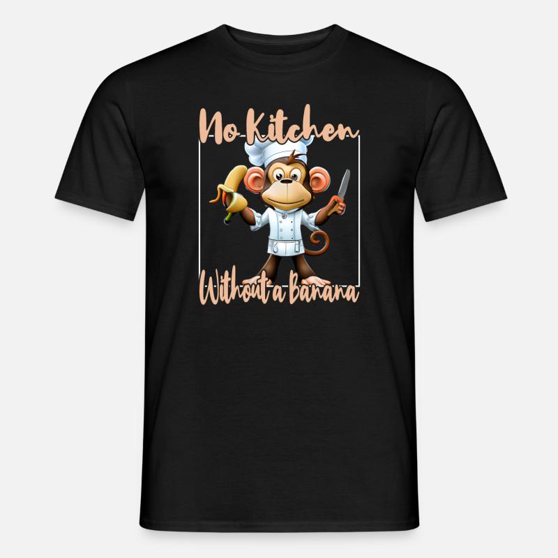 Küchenaffe Banana Vibes - Männer T-Shirt - Schwarz
