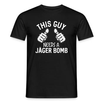This Guy Needs A Jager Bomb Funny Alcohol Spirits - Men's T-Shirt - black - Front - AI Model Male 178 light (178cm)