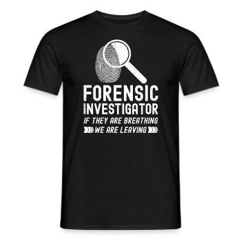 Forensic Technician Crime Scene Investigator Forensic Sentence - Men's T-Shirt - black - Front - AI Model Male 178 light (178cm)