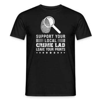 Forensic Technician Crime Scene Investigator Forensic Sentence - Men's T-Shirt - black - Front - AI Model Male 178 light (178cm)