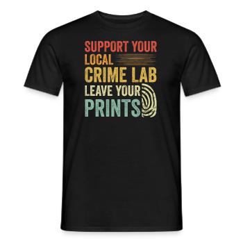 Forensic Technician Crime Scene Investigator Forensic Sentence - Men's T-Shirt - black - Front - AI Model Male 178 light (178cm)