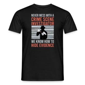 Forensic Technician Crime Scene Investigator Forensic Sentence - Men's T-Shirt - black - Front - AI Model Male 178 light (178cm)
