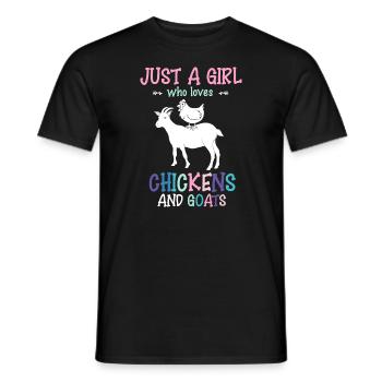 Nur ein Mädchen, das Hühner und Ziegen liebt Farm Anim - Männer T-Shirt - Schwarz - Vorne - AI Model Male 178 light (178cm)