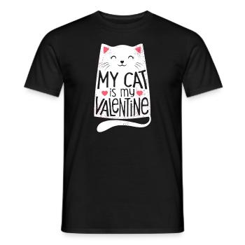 Mon chat est mon chaton femme de la Saint-Valentin - T-shirt homme - noir - Devant - AI Model Male 178 light (178cm)