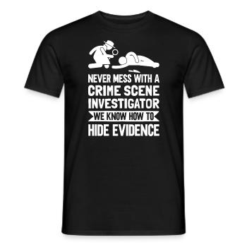 Crime Scene Crime Laboratory Crime Scene Investigator - Men's T-Shirt - black - Front - AI Model Male 178 light (178cm)