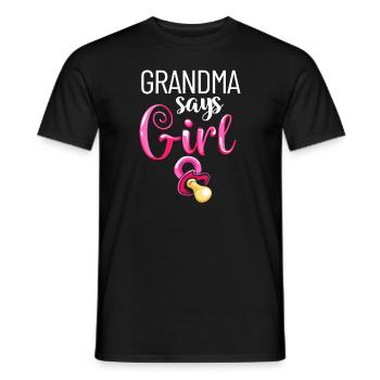 Sexe révélé Grand-mère dit fille future grand-mère - T-shirt homme - noir - Devant - AI Model Male 178 light (178cm)