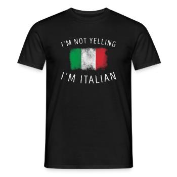 I'm Not Yelling, I'm Italian - Funny Italy Pride - Men's T-Shirt - black - Front - AI Model Male 178 light (178cm)