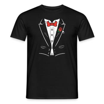 Tuxedo classique Rose Rouge Costume Cool Valentines Da - T-shirt homme - noir - Devant - AI Model Male 178 light (178cm)