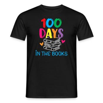 100 Days in the Books - Book Lover English Reading - Men's T-Shirt - black - Front - AI Model Male 178 light (178cm)