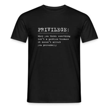 Privilège Définition Égalité et droits civils Sup - T-shirt homme - noir - Devant - AI Model Male 178 light (178cm)