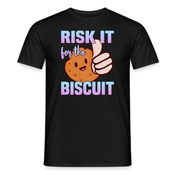 Risk it for the Biscuit - Männer T-Shirt - Schwarz - Vorne - AI Model Male 178 light (178cm)