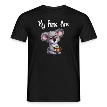 my puns are koala tea - Männer T-Shirt - Schwarz - Vorne - AI Model Male 178 light (178cm)
