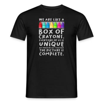 Zurück zur Schule Lehrer Wir sind wie eine Schachtel Buntstift - Männer T-Shirt - Schwarz - Vorne - AI Model Male 178 light (178cm)