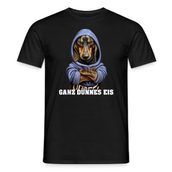 Dackel Hund Dachshund ganz dünnes Eis - T-shirt homme - noir - Devant - AI Model Male 178 light (178cm)